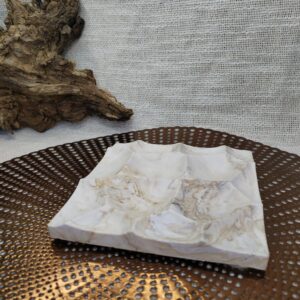 Plateau Carré en Jesmonite pour Bijoux et Pierres Naturelles