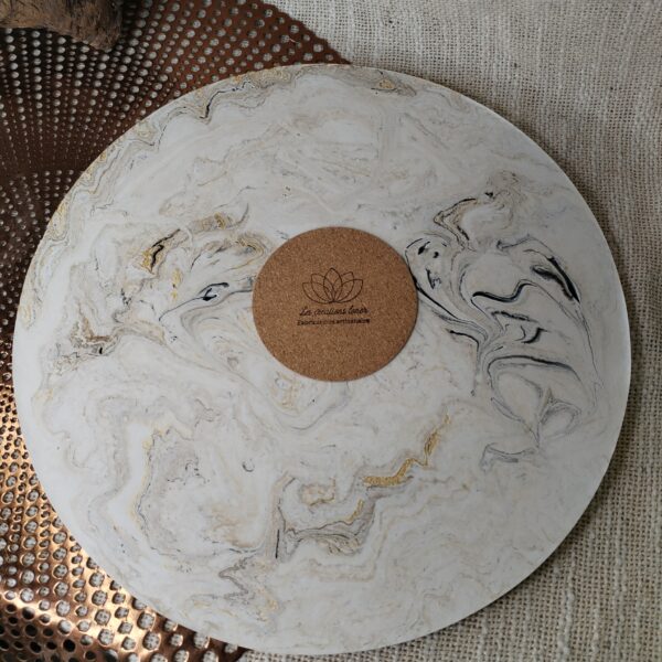 plateau  marbré beige gris – Image 3