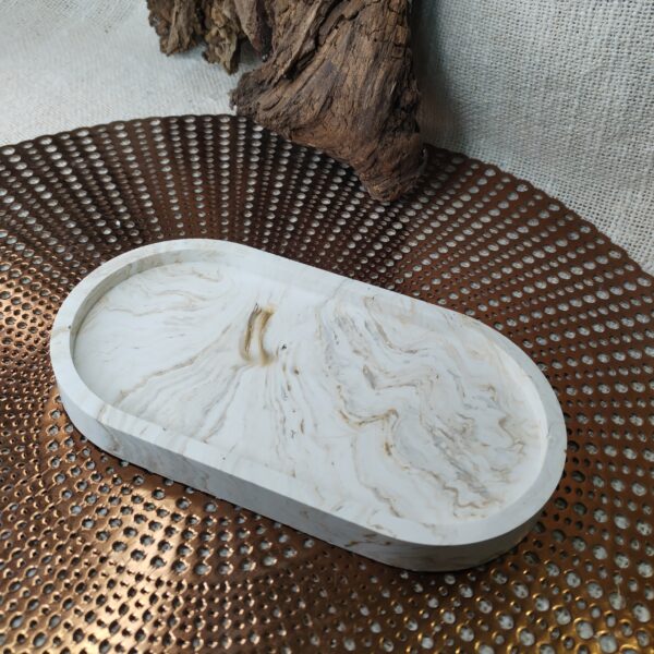 plateau  marbré beige gris – Image 2