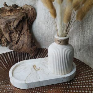 plateau  marbré beige gris