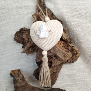 susp coeur beige ange
