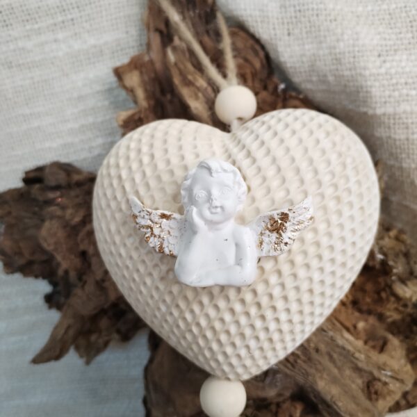 susp coeur beige ange – Image 2
